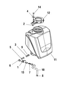 Water Tank Group (80003068) Diagram and Parts List for EX14-S 866055 Briggs and Stratton Concrete Saw